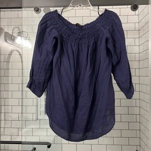 Off the Shoulder Polo Blouse